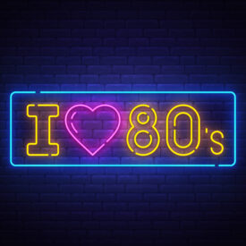 I,Love,80&#8217;s,Neon,Text,,Bright,Signboard,,Light,Banner.,I