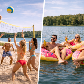 Volleyball und Donout