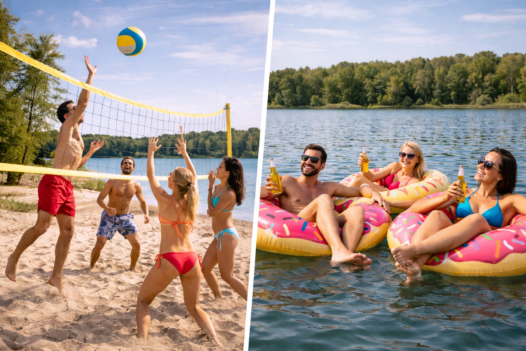 Volleyball und Donout