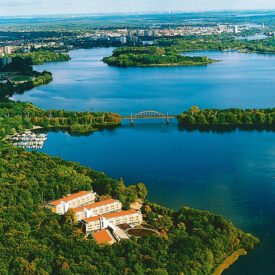 Luftaufnahme der Havel und Seenlandschaft bei Potsdam