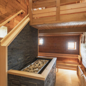 Zweigeschossige Biosauna im Spa des arborea Marina Resort Neustadt