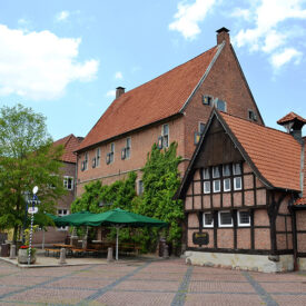 Historischer Berentzen Hof in Haselünne mit Fachwerkfassade