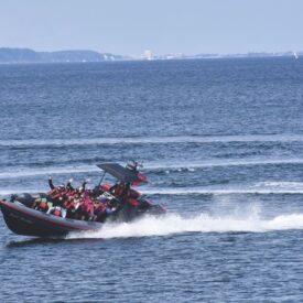 Gruppe bei einer Speedbootfahrt auf der Ostsee vor Neustadt